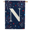 America Forever Patriotic Fireworks Monogram House Flag