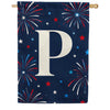 America Forever Patriotic Fireworks Monogram House Flag