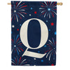 America Forever Patriotic Fireworks Monogram House Flag