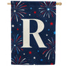 America Forever Patriotic Fireworks Monogram House Flag