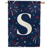 America Forever Patriotic Fireworks Monogram House Flag