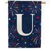 America Forever Patriotic Fireworks Monogram House Flag