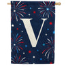 America Forever Patriotic Fireworks Monogram House Flag