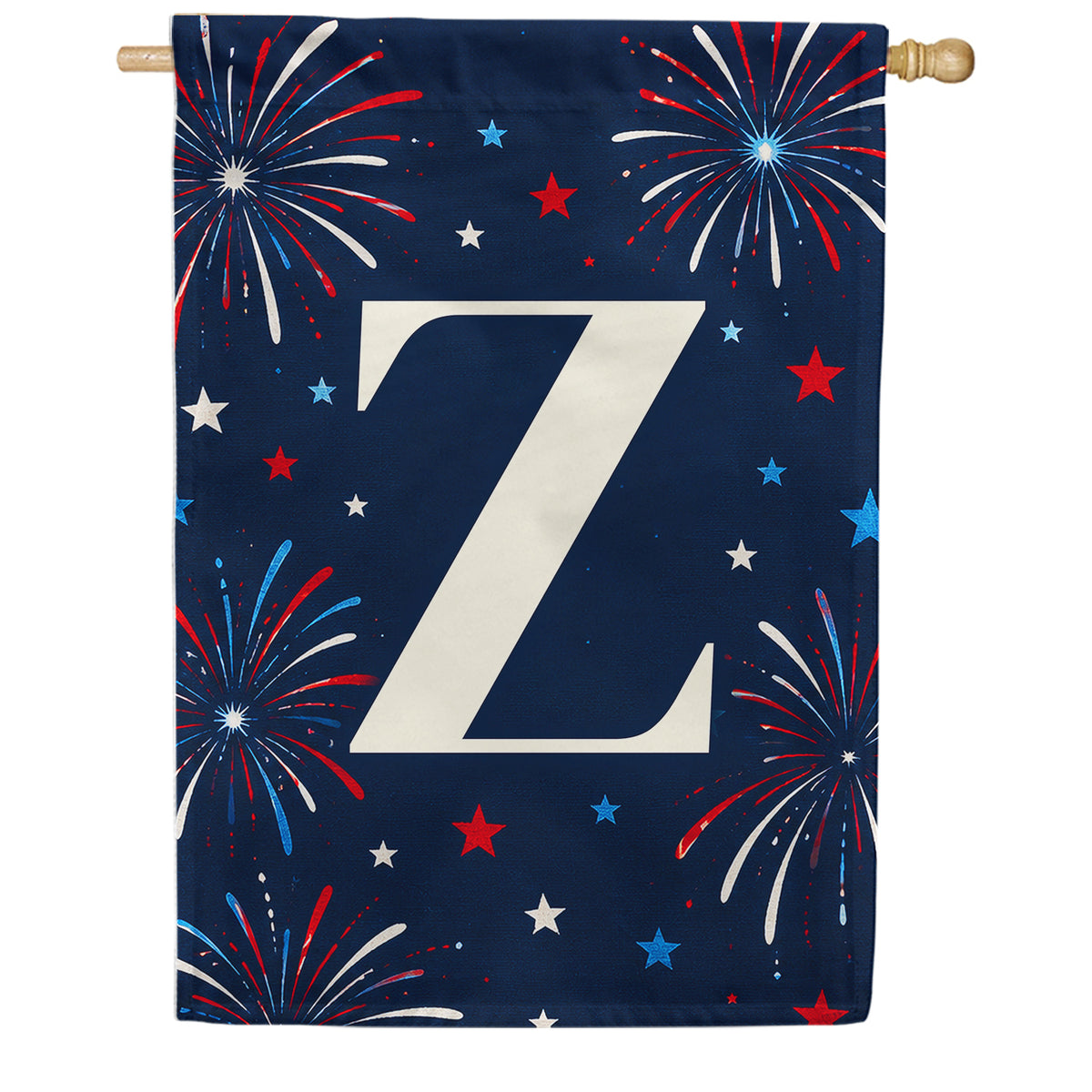 America Forever Patriotic Fireworks Monogram House Flag