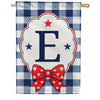 America Forever Patriotic Blue Gingham Monogram House Flag