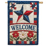 America Forever Patriotic Quilted Star Welcome Floral Design House Flag