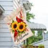 Welcome Cardinals and Sunflowers House Flag