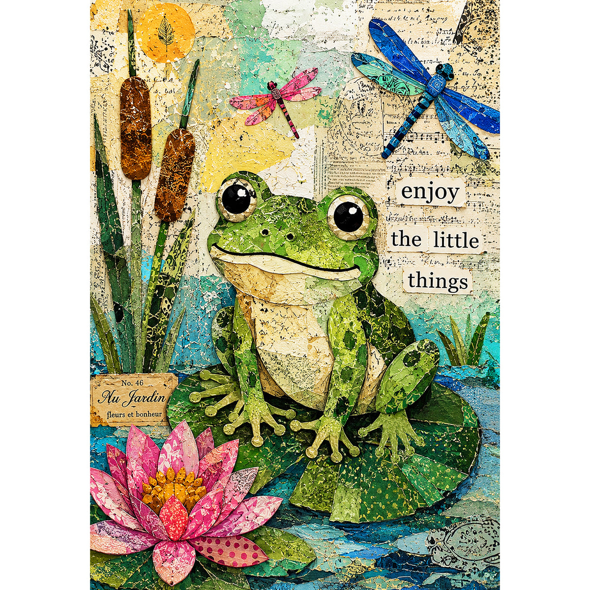 America Forever Frog on Lily Pad Enjoy Little Things House Flag