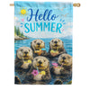 America Forever Hello Summer Sea Otters House Flag