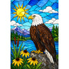 America Forever Stained Glass Bald Eagle House Flag
