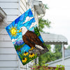 America Forever Stained Glass Bald Eagle House Flag