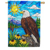 America Forever Stained Glass Bald Eagle House Flag
