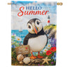 America Forever Hello Summer Puffin House Flag