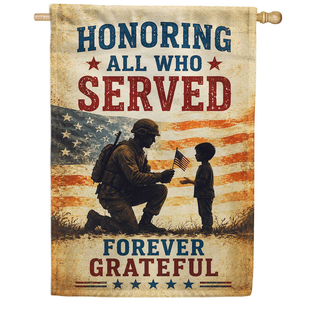America Forever Honoring All Who Served Veterans Day House Flag