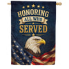 America Forever Honoring All Who Served Patriotic Eagle House Flag