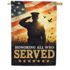 America Forever Honoring All Who Served Patriotic Military House Flag