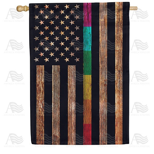 America Forever Thin Rainbow Line House Flag
