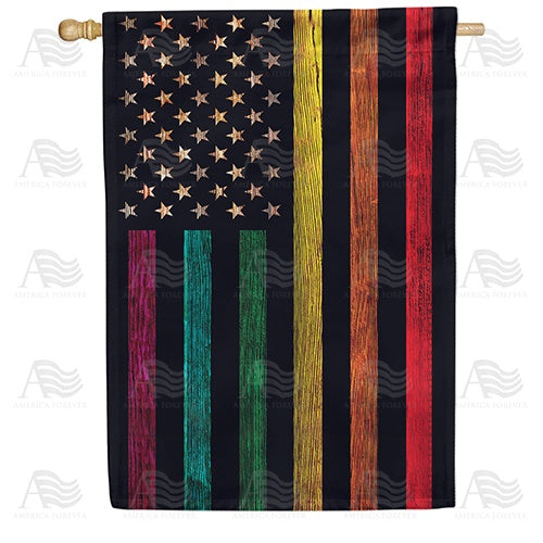 America Forever Gay Pride Thin Rainbow Line House Flag