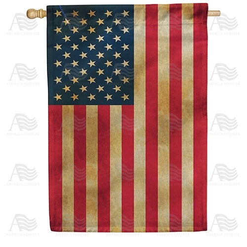 America Forever Tea-Stained USA House Flag