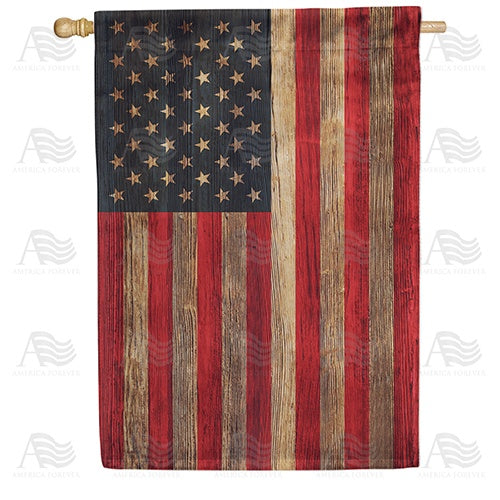 America Forever United States of America Wood-Style House Flag