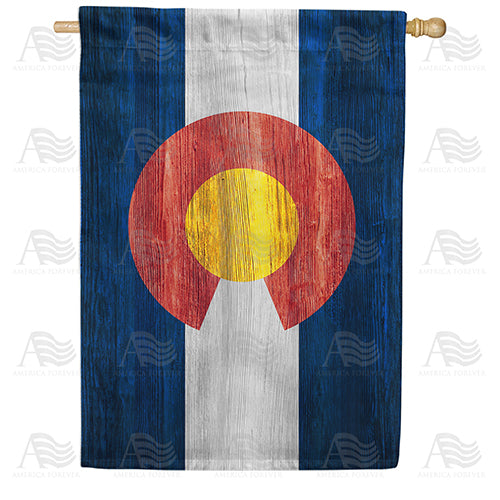 America Forever Colorado State Wood-Style House Flag