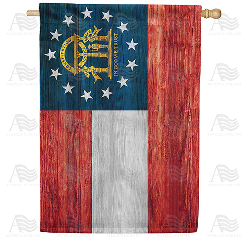America Forever Georgia State Wood-Style House Flag