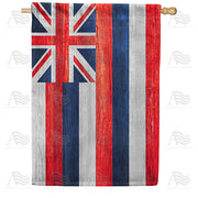 America Forever Hawaii State Wood-Style House Flag
