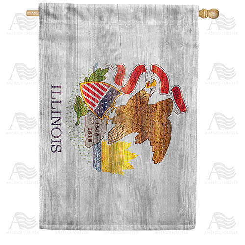 America Forever Illinois State Wood-Style House Flag