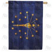 America Forever Indiana State Wood-Style House Flag