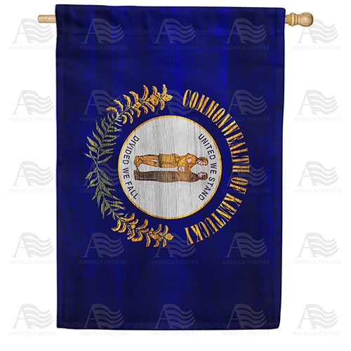 America Forever Kentucky State Wood-Style House Flag