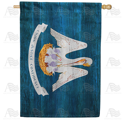 America Forever Louisiana State Wood-Style House Flag