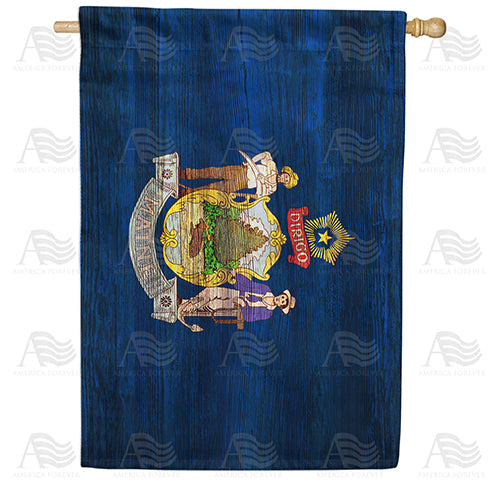 America Forever Maine State Wood-Style House Flag