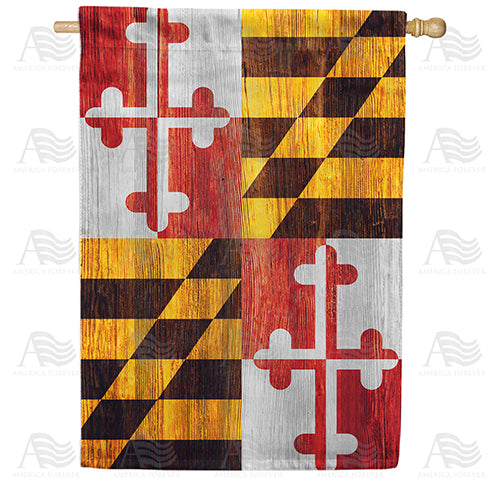 America Forever Maryland State Wood-Style House Flag