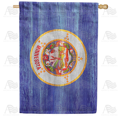 America Forever Minnesota State Wood-Style House Flag