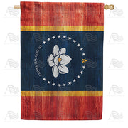 America Forever Mississippi State Wood-Style House Flag
