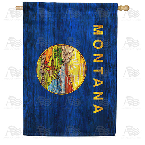 America Forever Montana State Wood-Style House Flag