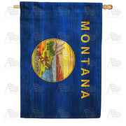 America Forever Montana State Wood-Style House Flag