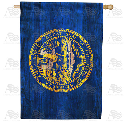 America Forever Nebraska State Wood-Style House Flag