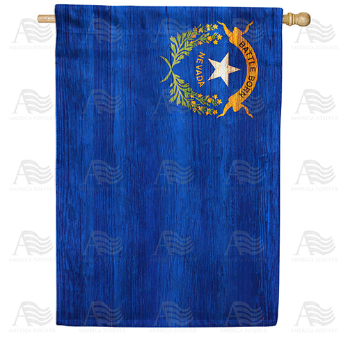 America Forever Nevada State Wood-Style House Flag