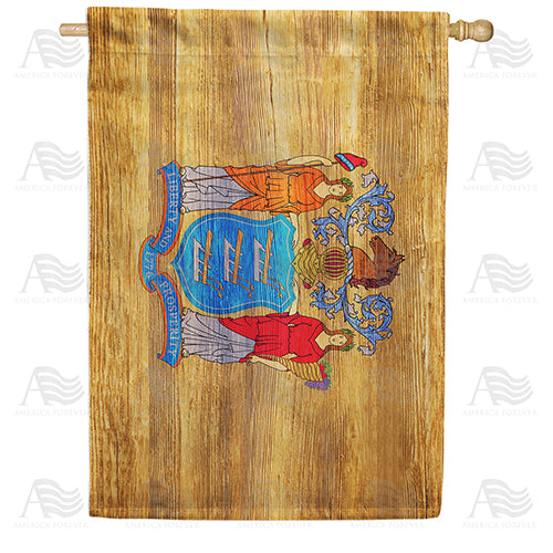 America Forever New Jersey State Wood-Style House Flag