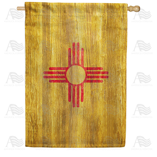 America Forever New Mexico State Wood-Style House Flag