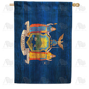 America Forever New York State Wood-Style House Flag