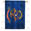 America Forever North Dakota State Wood-Style House Flag