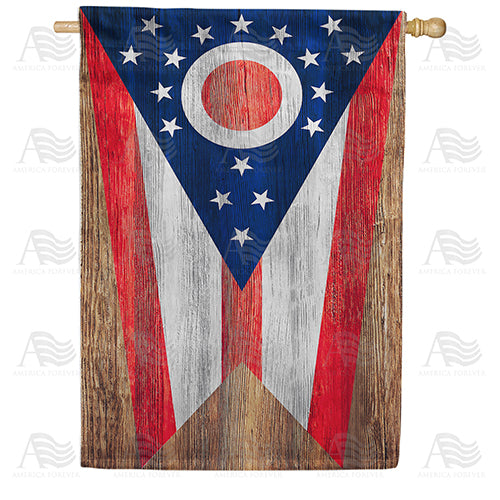 America Forever Ohio State Wood-Style House Flag