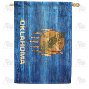 America Forever Oklahoma State Wood-Style House Flag