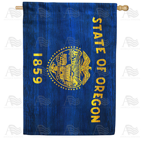 America Forever Oregon State Wood-Style House Flag