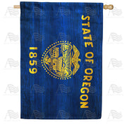 America Forever Oregon State Wood-Style House Flag