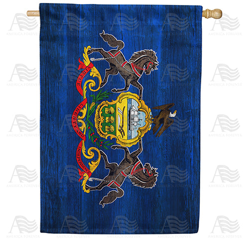 America Forever Pennsylvania State Wood-Style House Flag