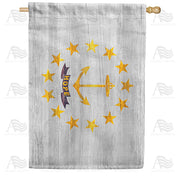 America Forever Rhode Island State Wood-Style House Flag