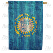 America Forever South Dakota State Wood-Style House Flag